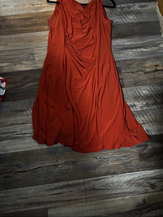 Sleeveless Draped Midi Dress in Rust - P2P:23, Length:37 - Picture 4 of 7